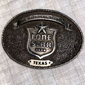 Lone Star Beer National Beer Of Texas Vintage 1980 Great American Belt Buckle
